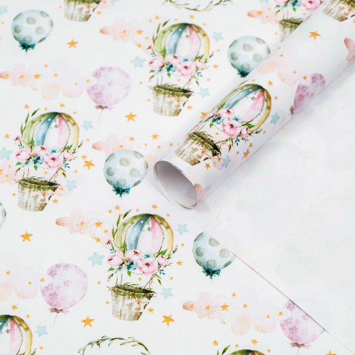 

Бумага упаковочная глянцевая, "Самой красивой", 50 х 70 см, Белый;розовый