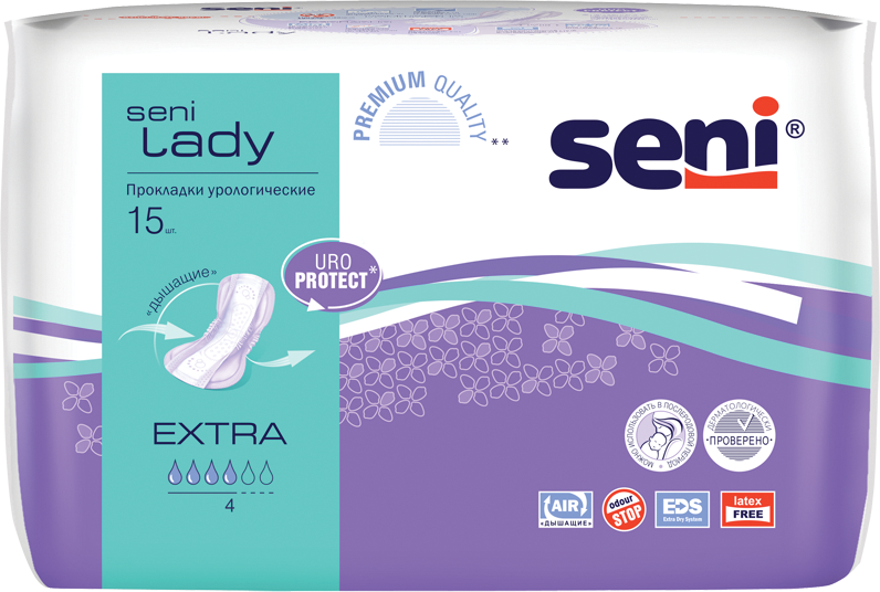 

Прокладки урологические Seni Lady Extra 15 шт, Оранжевый