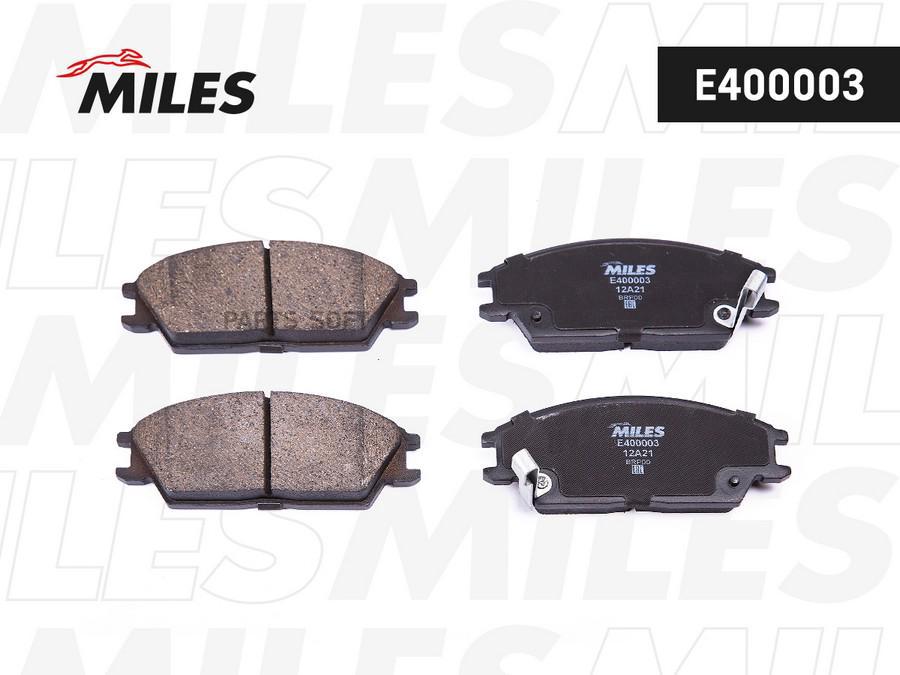 

MILES E400003 Колодки тормозные передние (без датчика) (Смесь Low-Metallic) (HYUNDAI ACCEN