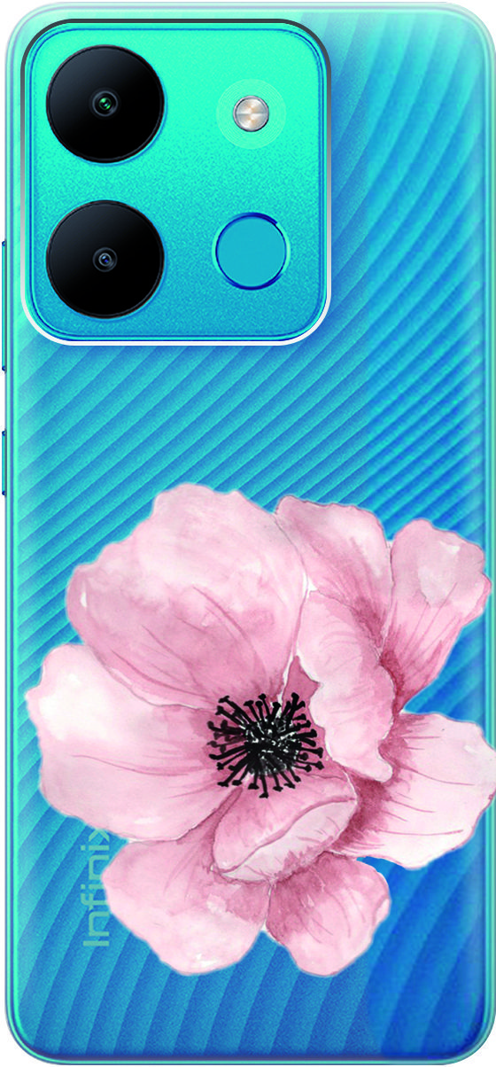 

Чехол на Infinix Smart 7/Tecno Spark Go 2023/Pop 7 Pro "Pink Flower" прозрачный, Прозрачный;белый, 158851