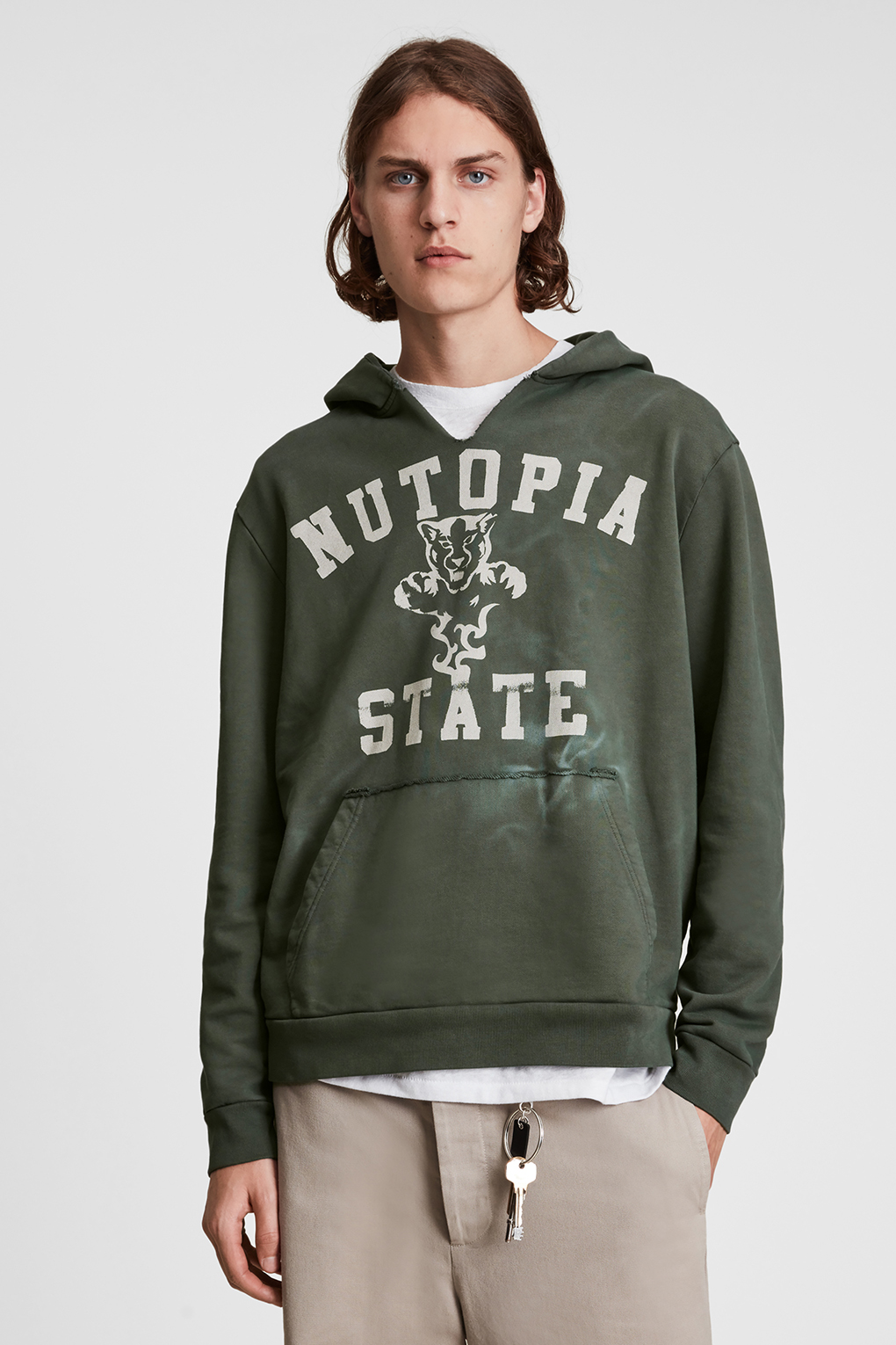 Худи мужское Allsaints MG061V зеленое S