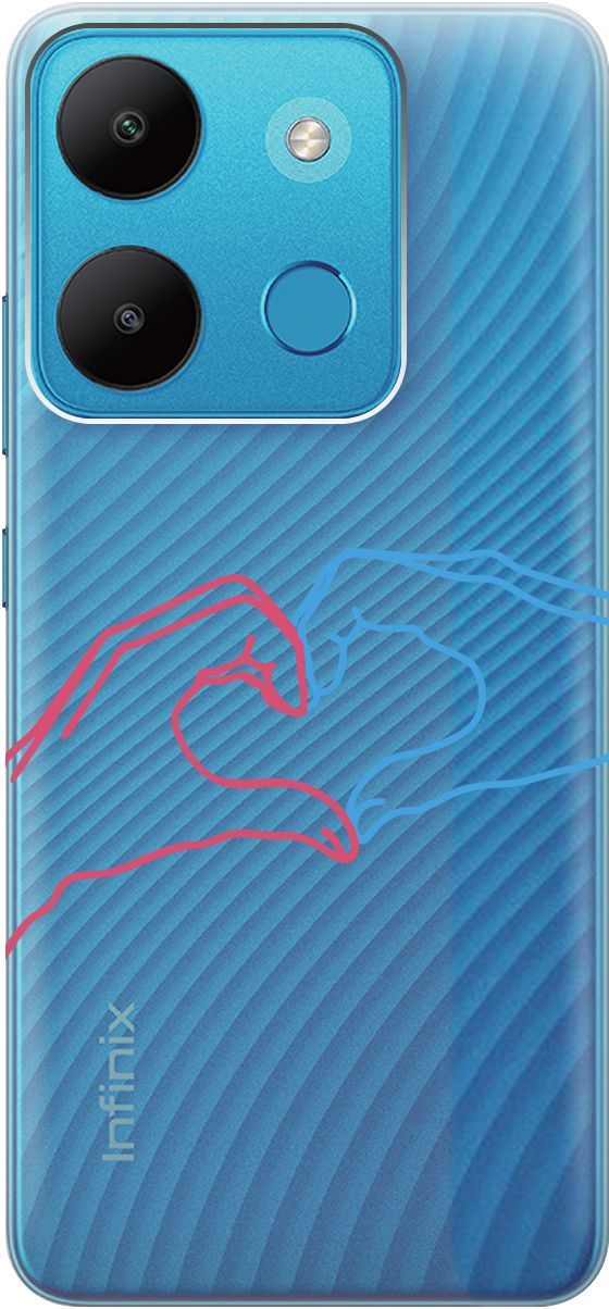 

Чехол на Infinix Smart 7/Tecno Spark Go 2023/Pop 7 Pro "Fall in Love" прозрачный, Прозрачный;голубой, 158851
