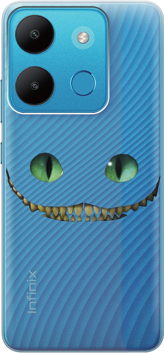 

Чехол на Infinix Smart 7/Tecno Spark Go 2023/Pop 7 Pro "Cheshire Cat" прозрачный, Прозрачный;белый, 158851