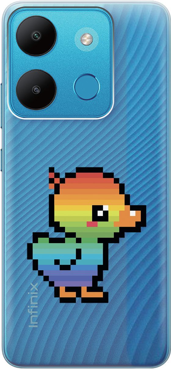 

Чехол на Infinix Smart 7/Tecno Spark Go 2023/Pop 7/Pop 7 Pro "Pixel Duck" прозрачный, Прозрачный;желтый, 158850