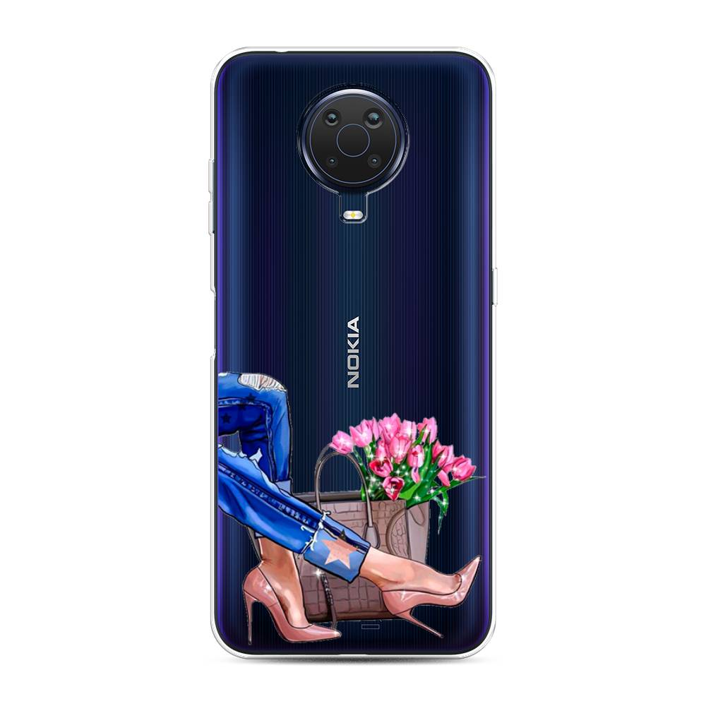 

Чехол Awog на Nokia G20 / Нокиа G20 "Каблучки", Голубой;коричневый;розовый, 124150-7