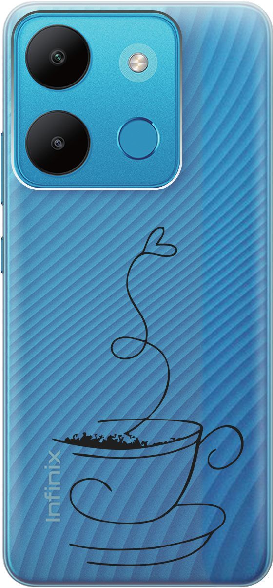 

Чехол на Infinix Smart 7/Tecno Spark Go 2023/Pop 7 Pro "Coffee Love" прозрачный, Прозрачный;черный, 158850