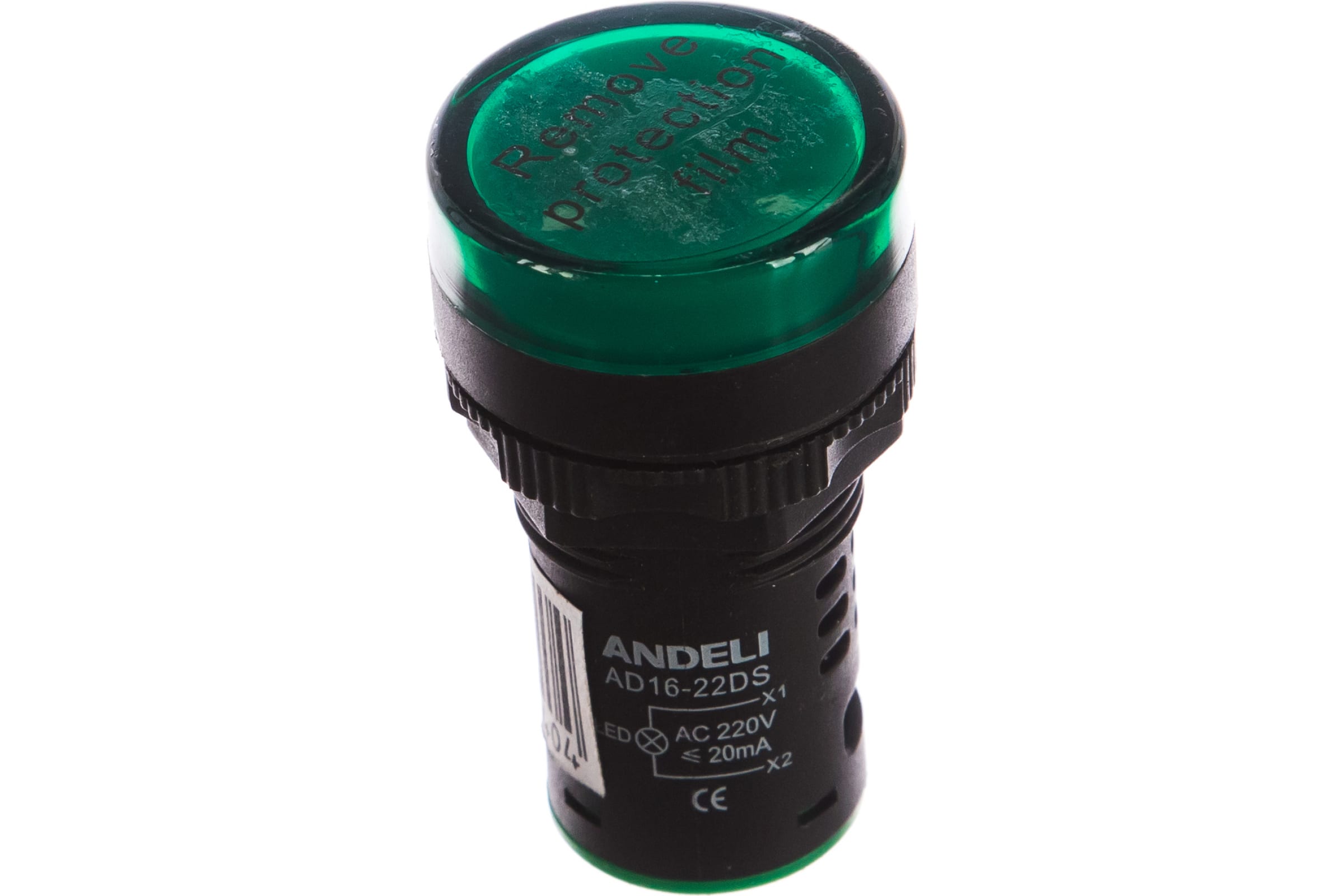 фото Andeli лампа ad16-22ds led матрица d22мм зеленый 220в ac adl10-138