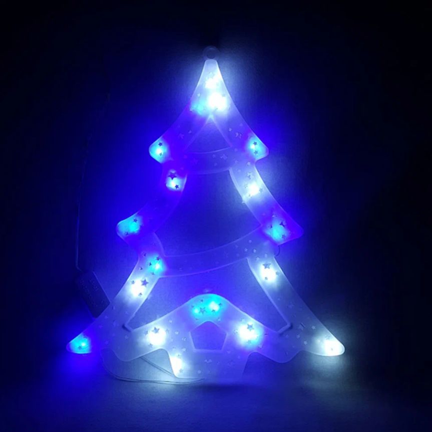 

Новогоднее панно Merry Christmas Ёлка светодиодная разноцветная 40см 3563