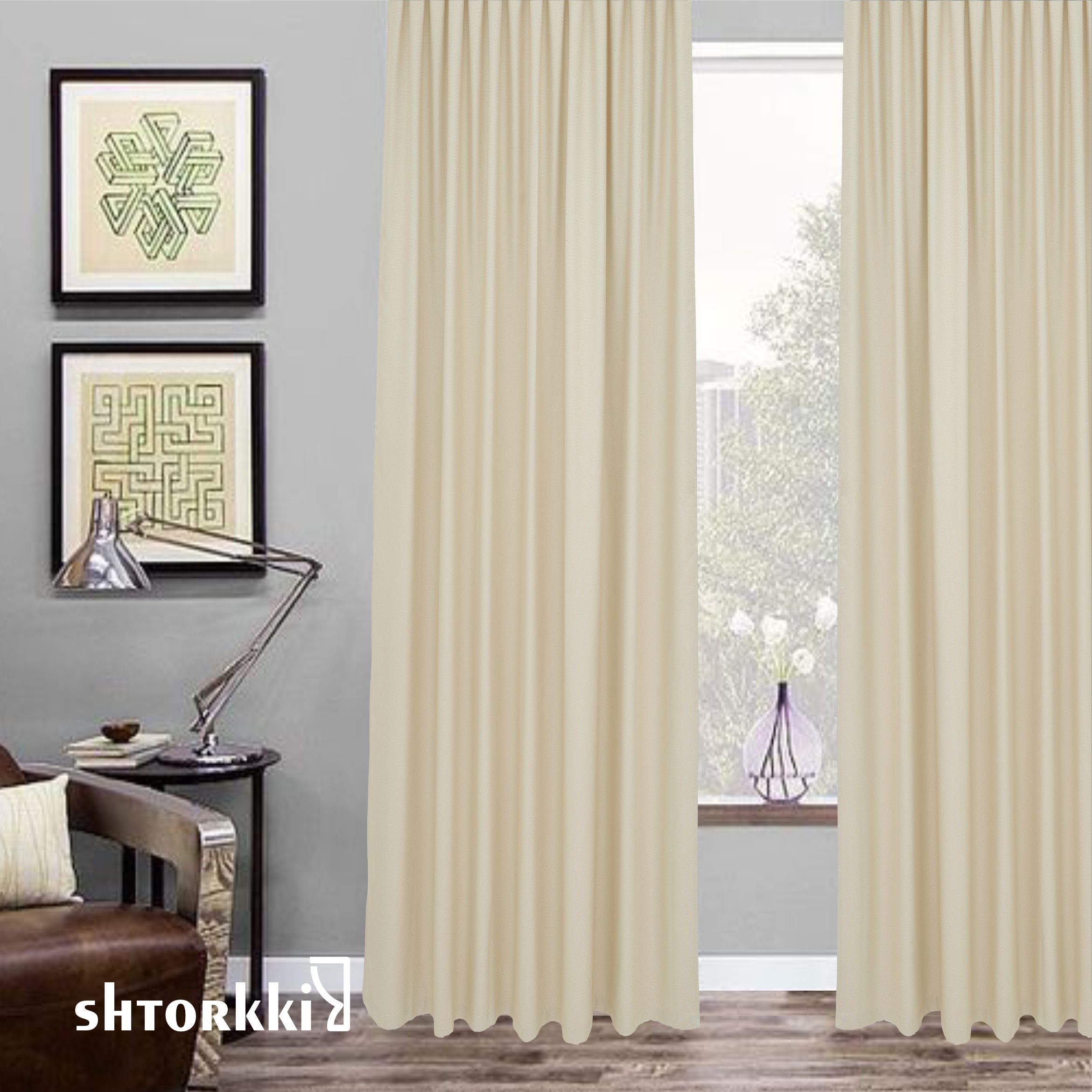 

Шторы интерьерные Shtorkki рогожка Ivory 300х266 см, IR-2
