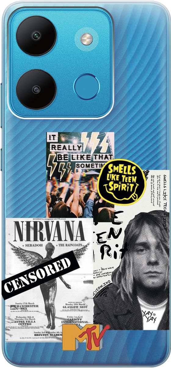 

Чехол на Infinix Smart 7/Tecno Spark Go 2023/Pop 7/Pop 7 Pro "Nirvana" прозрачный, Прозрачный;белый, 158850