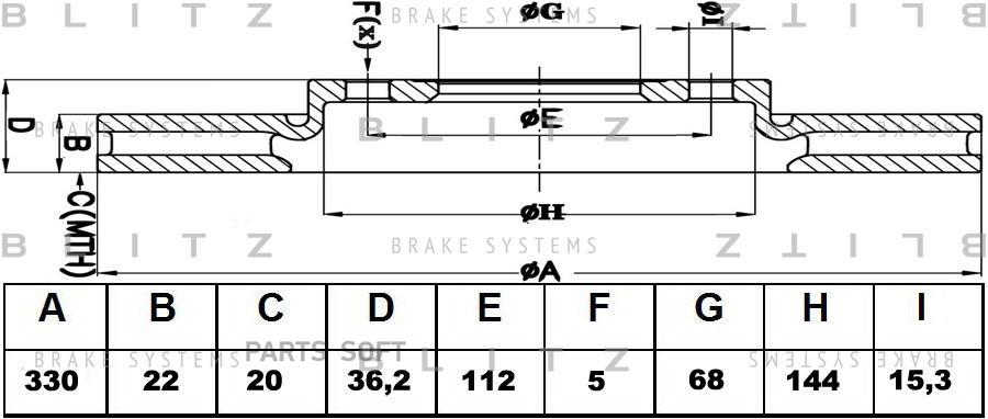 

Диск тормозной BLITZ bs0464