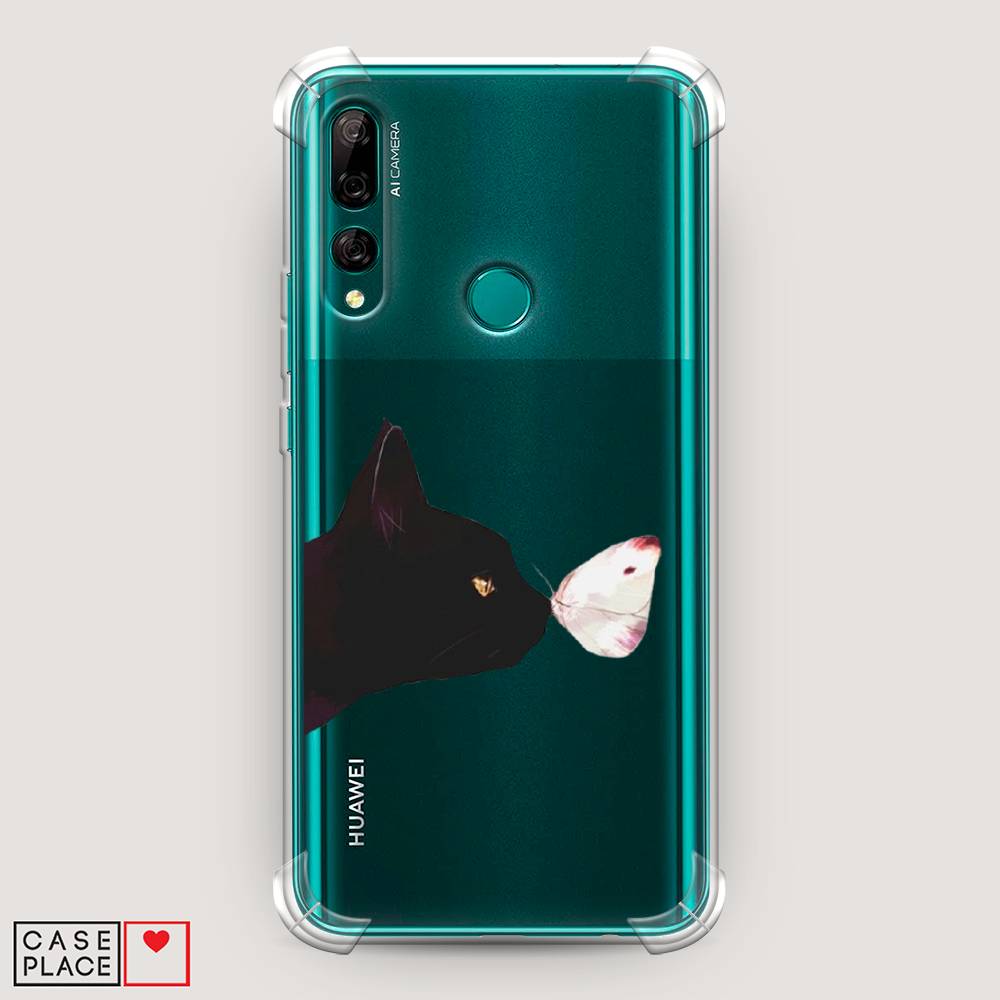 фото Чехол awog "черный кот и бабочка" для huawei y9 prime 2019