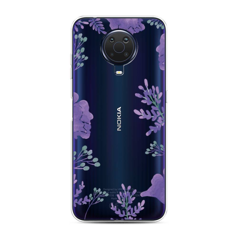 

Чехол Awog на Nokia G20 / Нокиа G20 "Сиреневая цветочная рамка", Прозрачный;фиолетовый, 124150-8