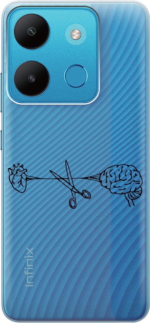 

Чехол на Infinix Smart 7/Tecno Spark Go 2023/Pop 7/Pop 7 Pro "Cut It" прозрачный, Прозрачный;черный, 158850