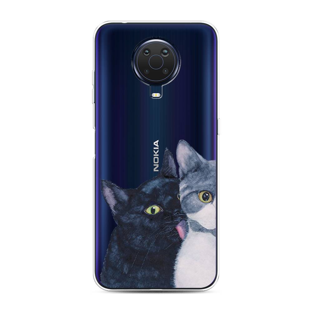 

Чехол Awog на Nokia G20 / Нокиа G20 "Кошачья любовь", Синий, 124150-1