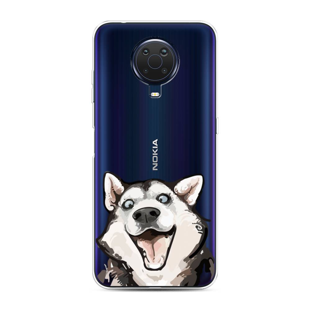 

Чехол Awog на Nokia G20 / Нокиа G20 "Радостный хаски", Белый;голубой;черный, 124150-1