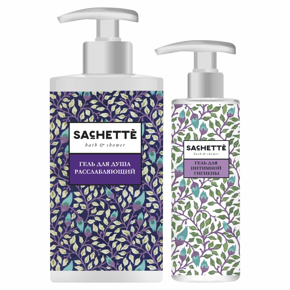 Набор Sachette Bath&Shower Гель для душа Расслабляющий 750 мл Гель для Интимной гигиены набор средств для интимной гигиены lactacyd pharma soothing pharma moisturizing