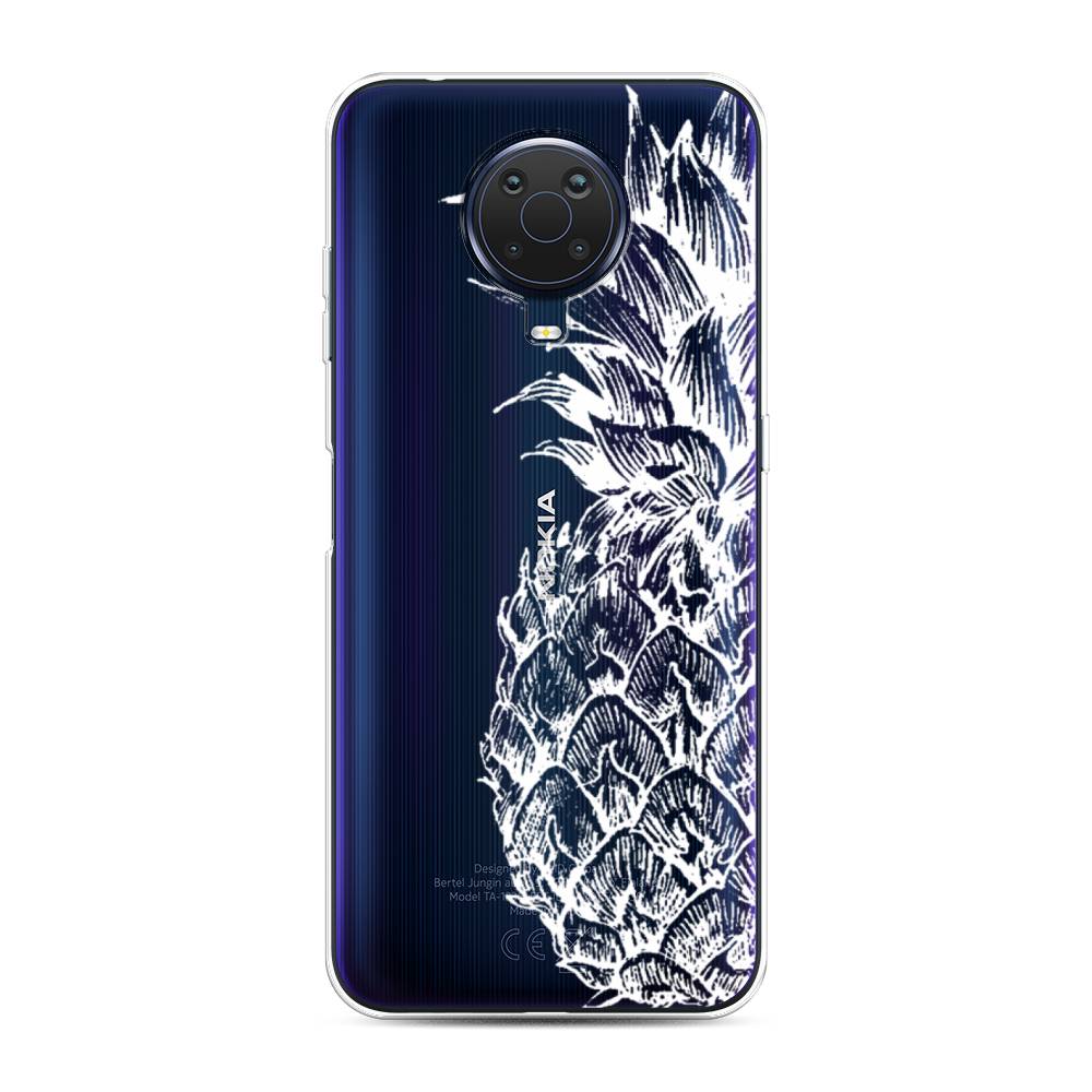 

Чехол Awog на Nokia G20 / Нокиа G20 "Ананас графика белая", Белый, 124150-10