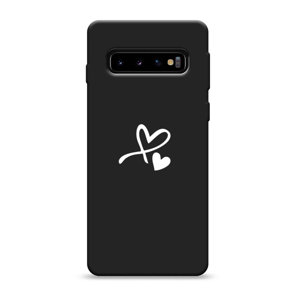 фото Матовый силиконовый чехол "сердечко минимализм" на samsung galaxy s10 awog