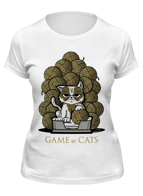 

Футболка женская Printio Game of cats белая S, Game of cats