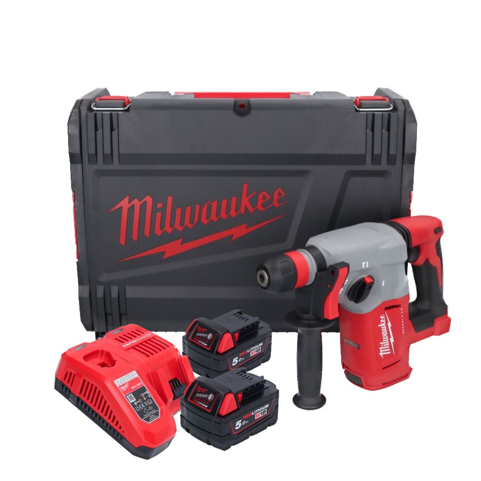 Аккумуляторный перфоратор Milwaukee M18 BLHX-502X 4933478892 аккумуляторный ударный гайковерт milwaukee 1 2 m18 fmtiw2f12 502x 4933478450 с 2 акб 5