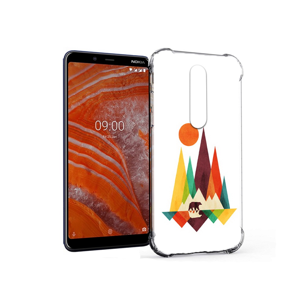 

Чехол MyPads Tocco для Nokia 3.1 Plus нарисованные горы с медведем (PT121397.96.506), Прозрачный, Tocco