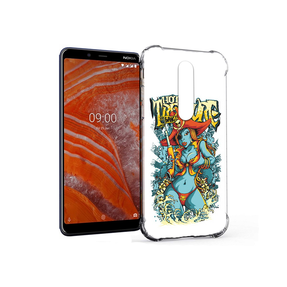 

Чехол MyPads Tocco для Nokia 3.1 Plus нарисованная синяя девушка комикс (PT121397.96.504), Прозрачный, Tocco