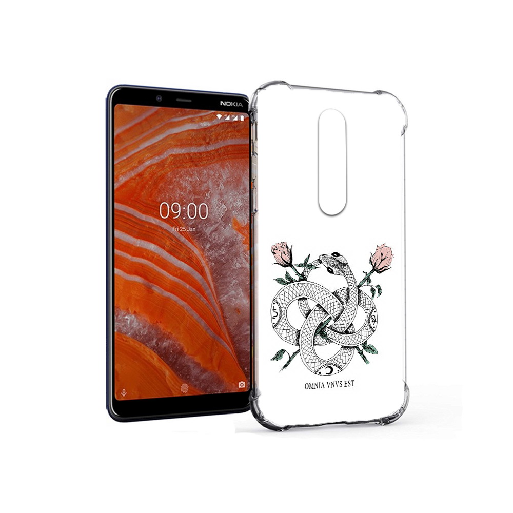 

Чехол MyPads Tocco для Nokia 3.1 Plus нарисованная змея абстракция (PT121397.96.502), Прозрачный, Tocco