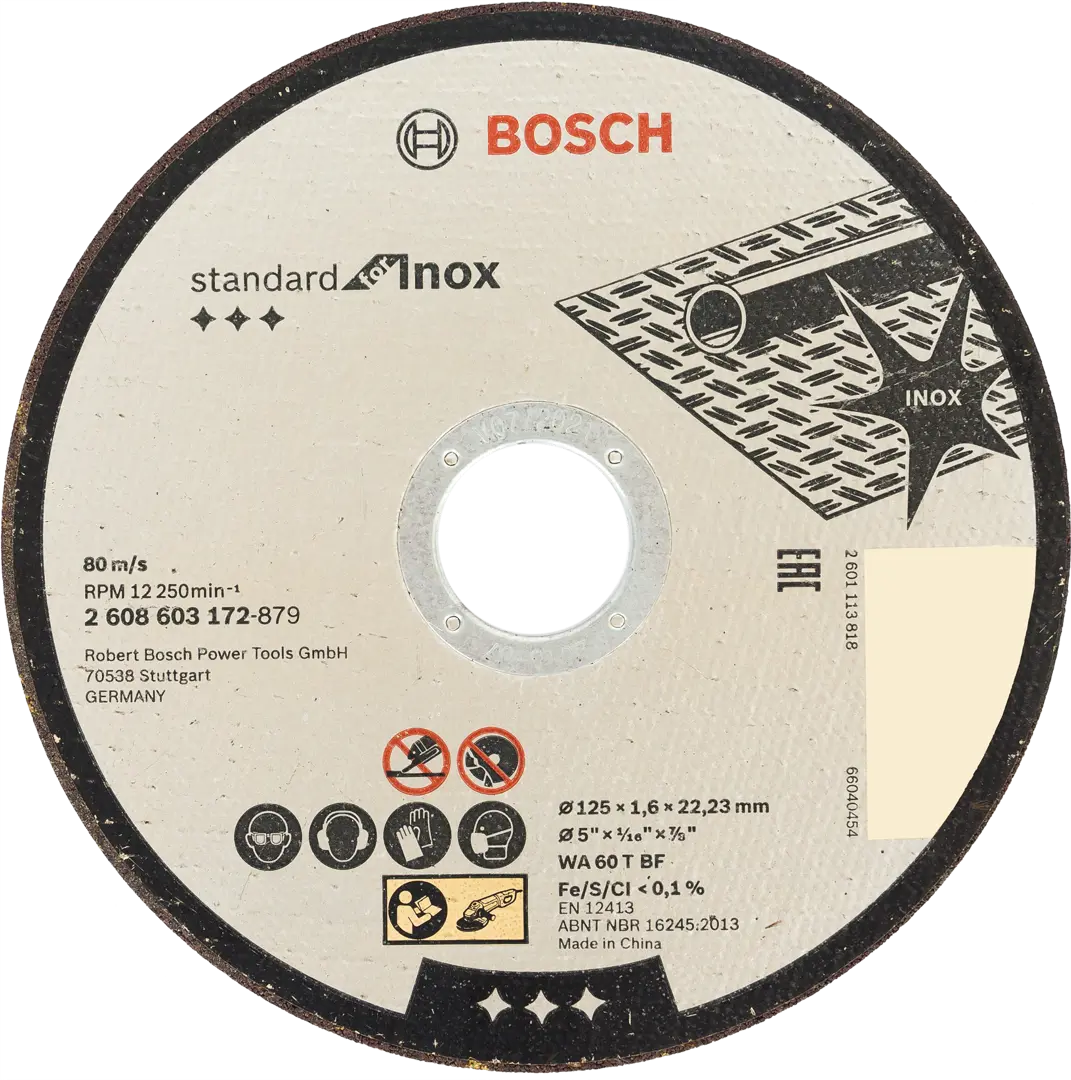 Диск отрезной по нержавеющей стали Bosch 2608603172 125x22.2x1.6 мм