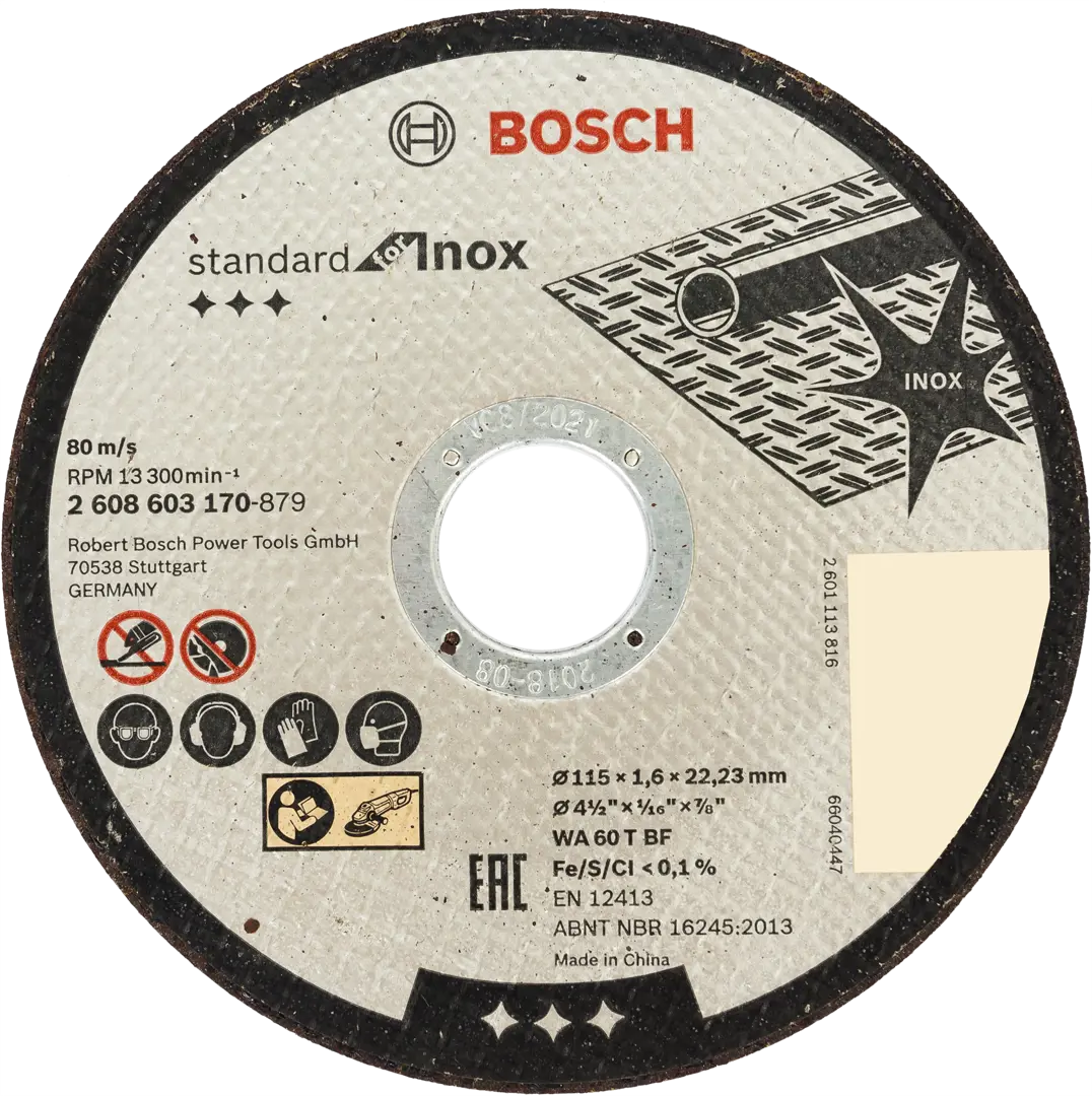 Диск отрезной по нержавеющей стали Bosch 2608603170 115x222x16 мм 425₽