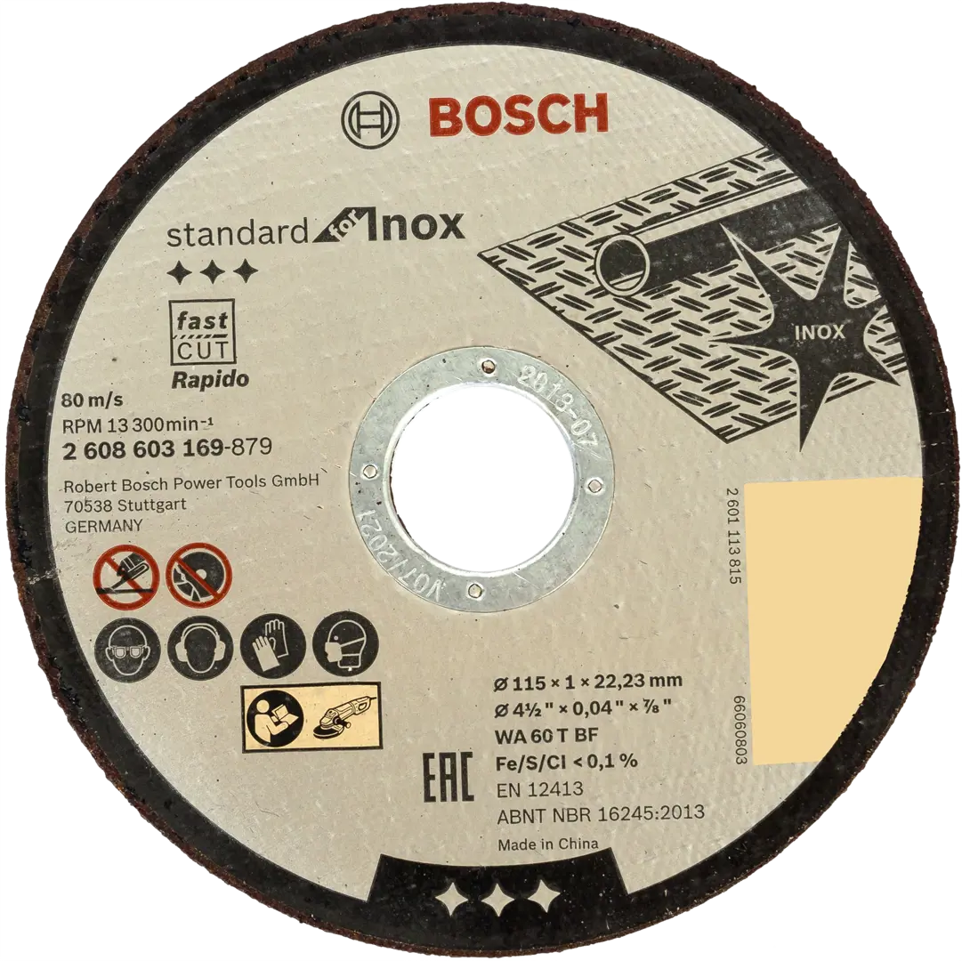 Диск отрезной по нержавеющей стали Bosch 2608603169 115x222x1 мм 430₽