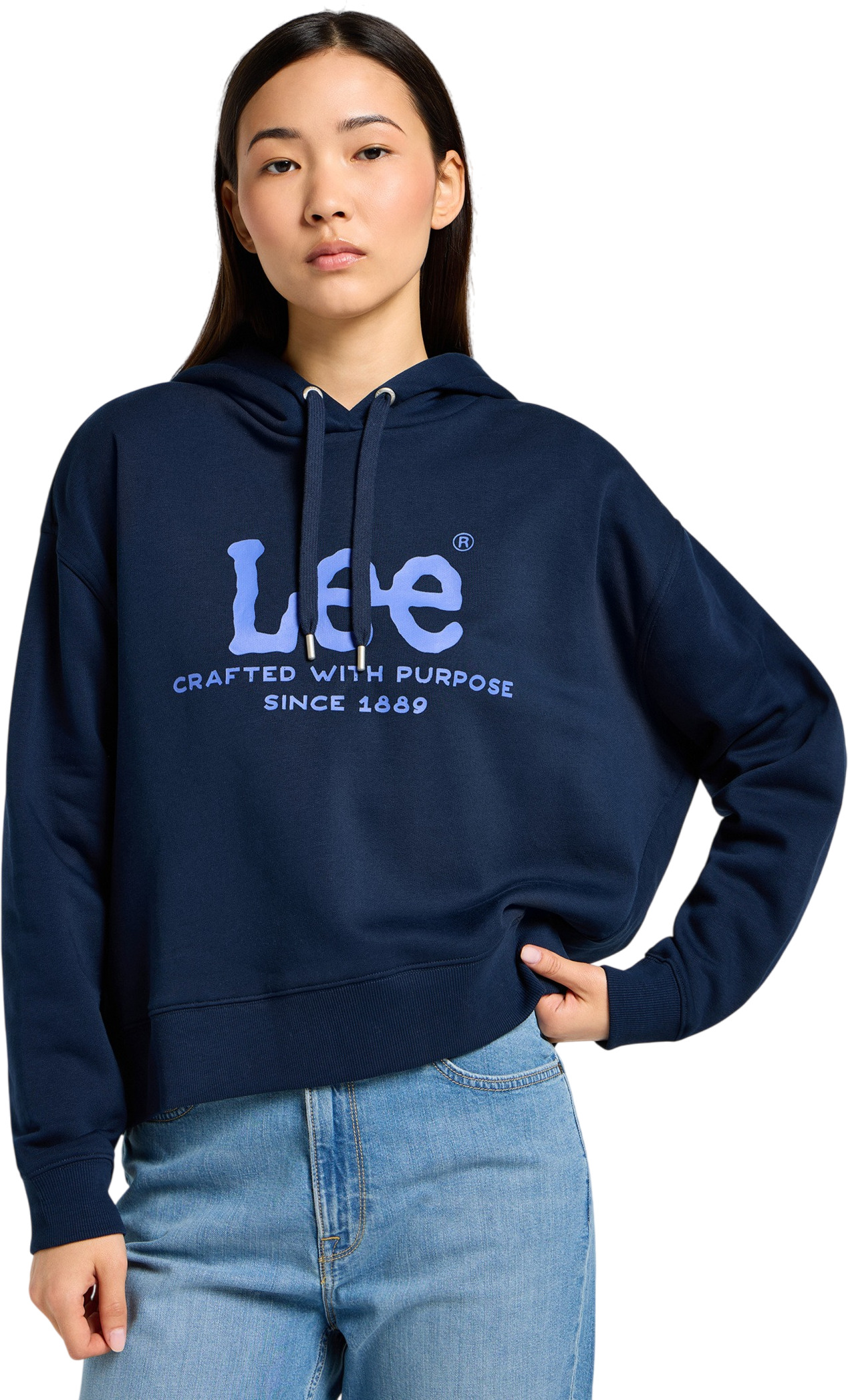 

Худи женское LEE 112357819 синее L, Синий, 112357819