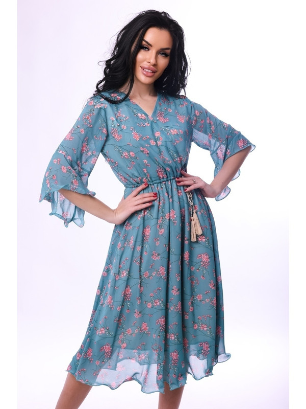 

Платье женское DAZZLE STYLE Жилка бирюзовое 50 RU, Жилка