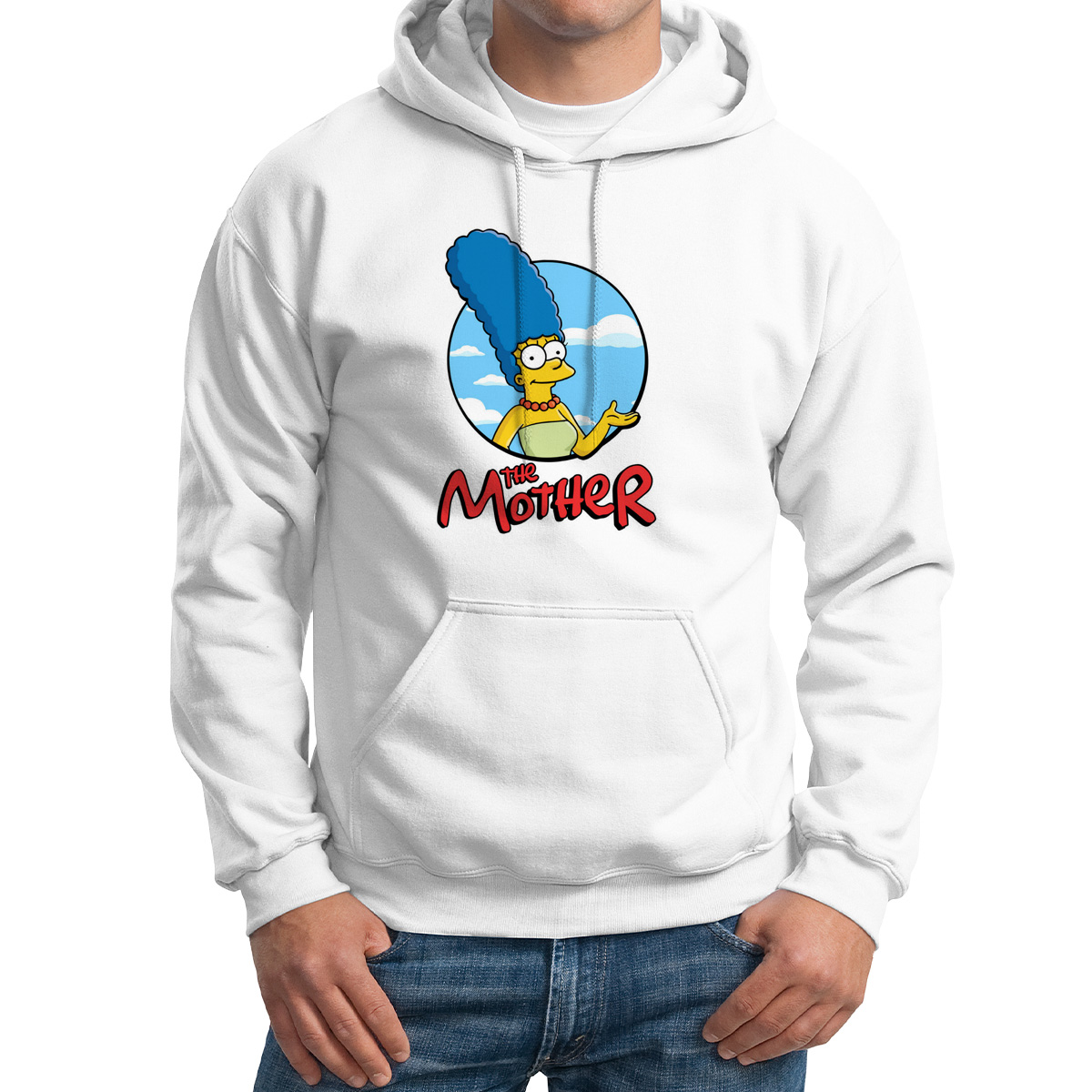 

Худи унисекс CoolPodarok Прикол Семья Симпсоны The mother Мама белое 54 RU, M0151796