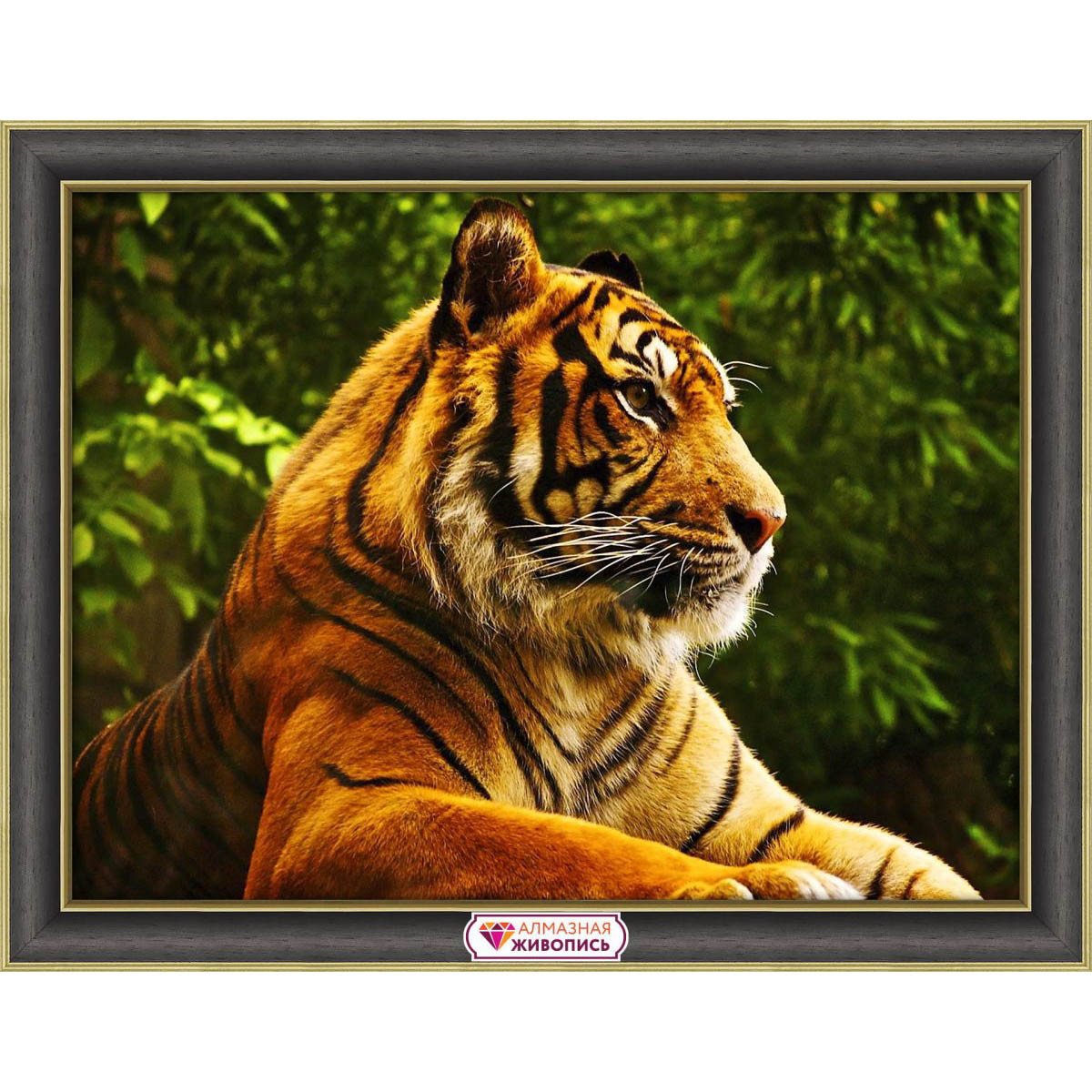 

АЖ-4133 Картина стразами 'Золотой тигр' 40*30см