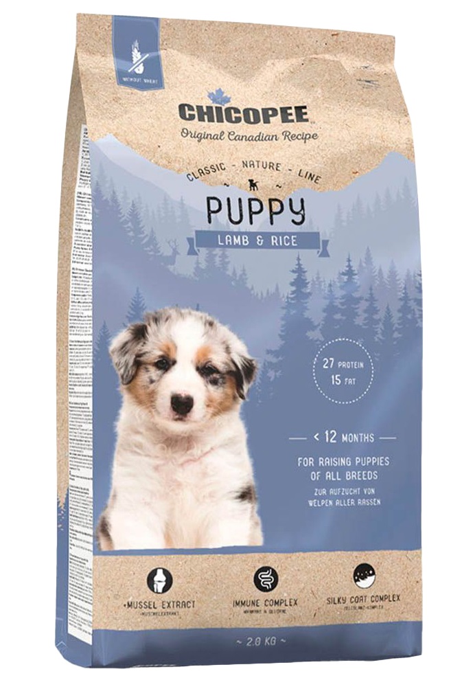 Сухой корм для щенков Chicopee Classic Nature Line Puppy Lamb&Rice, ягненок, рис, 2кг