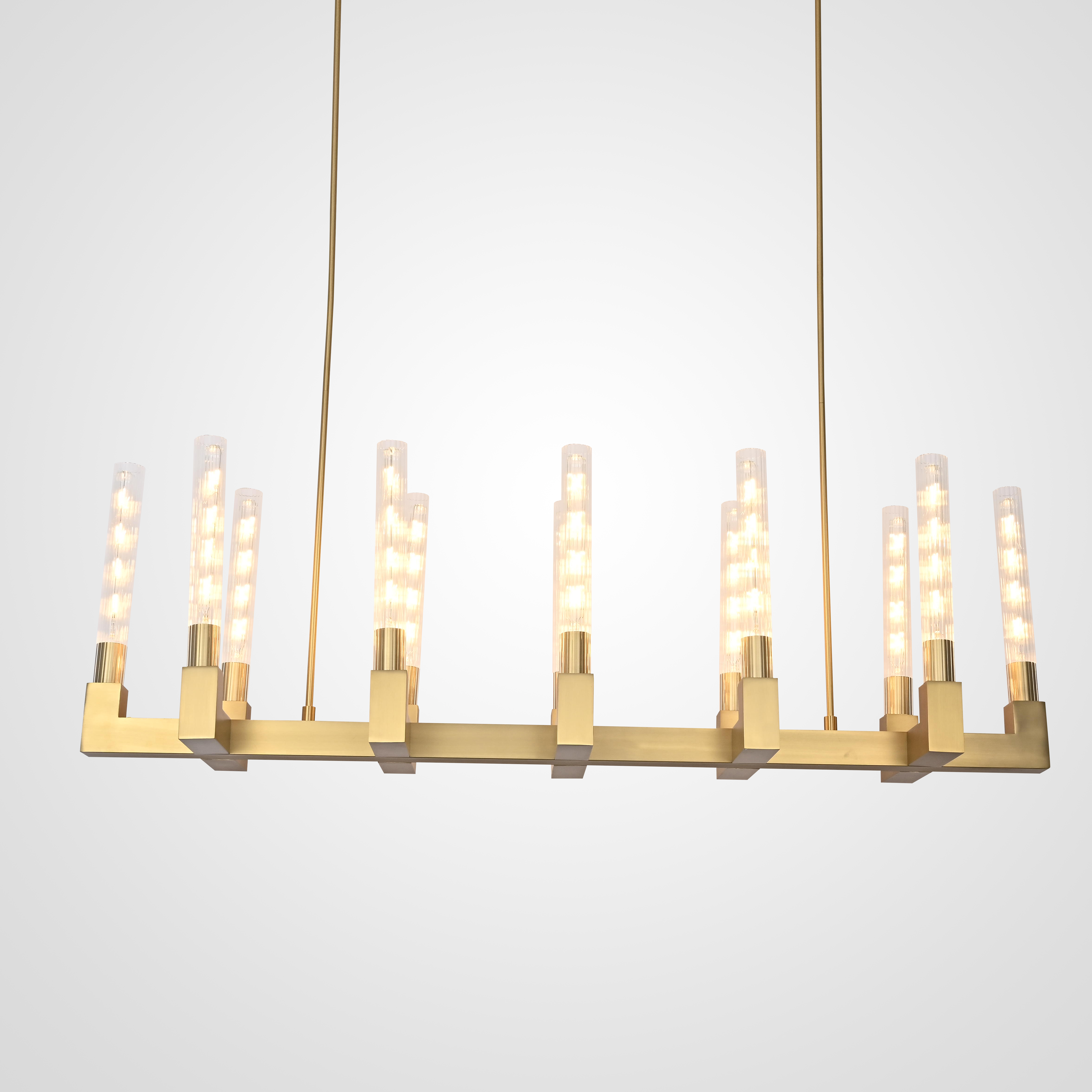 Люстра ImperiumLoft RH CANELLE Linear Chandelier 12 Modern Brass 84598-22