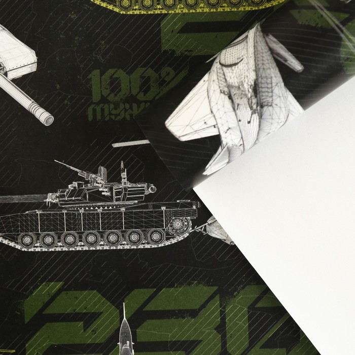 

Бумага упаковочная глянцевая «Техника 23 февраля», 70 x 100 см (10 шт.), Разноцветный