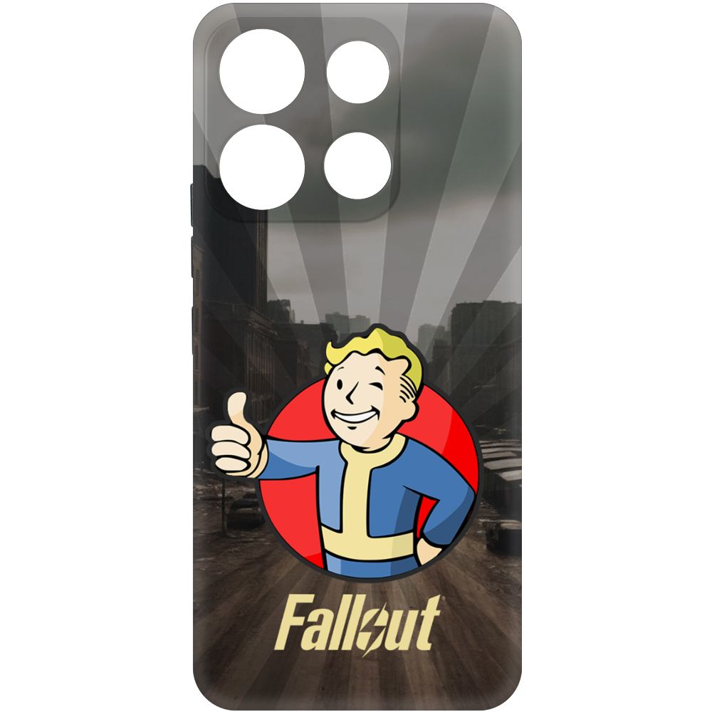 

Чехол-накладка Krutoff Soft Case Фоллаут (Fallout) - Волт-бой для ITEL A60 черный