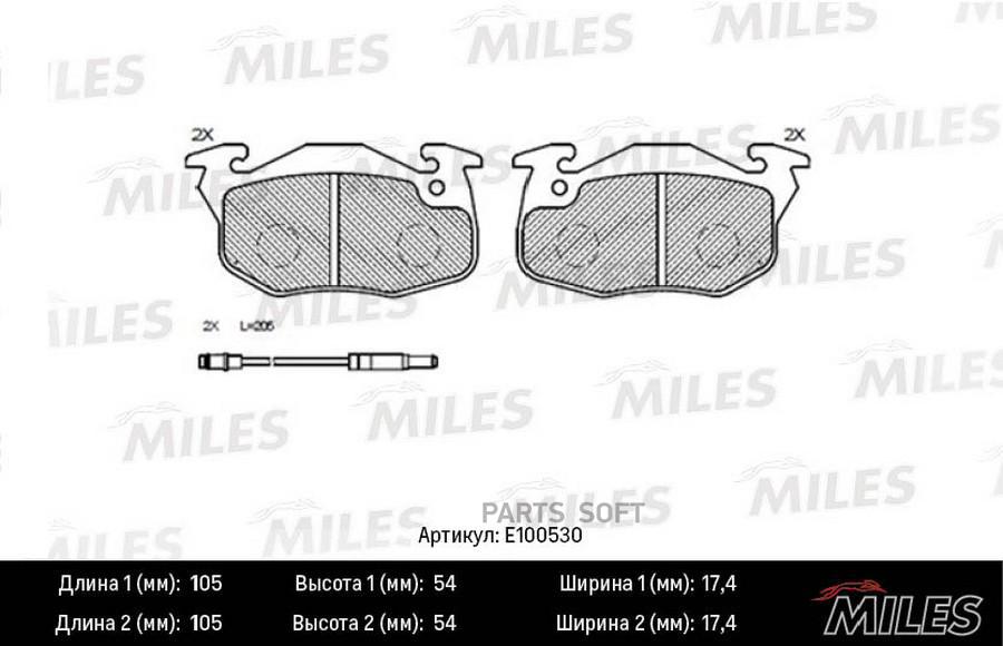 

Колодки тормозные CITROEN ZX/PEUGEOT 306/405/RENAULT CLIO пер.2 дат.SemiMeta MILES E100530