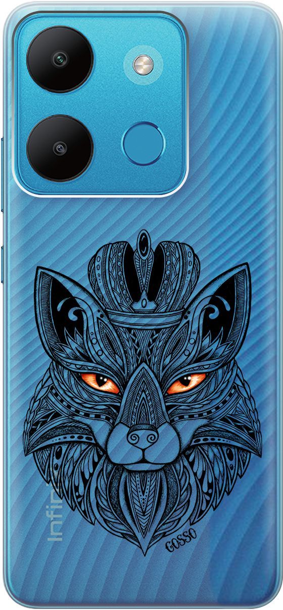 

Чехол на Infinix Smart 7/Tecno Spark Go 2023/Pop 7/Pop 7 Pro "Fox Queen" прозрачный, Прозрачный;серый, 158849