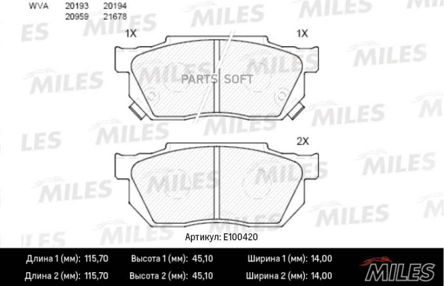 

Колодки тормозные HONDA CIVIC/CRX/PRELUDE 83-95 передние SemiMetallic MILES E100420