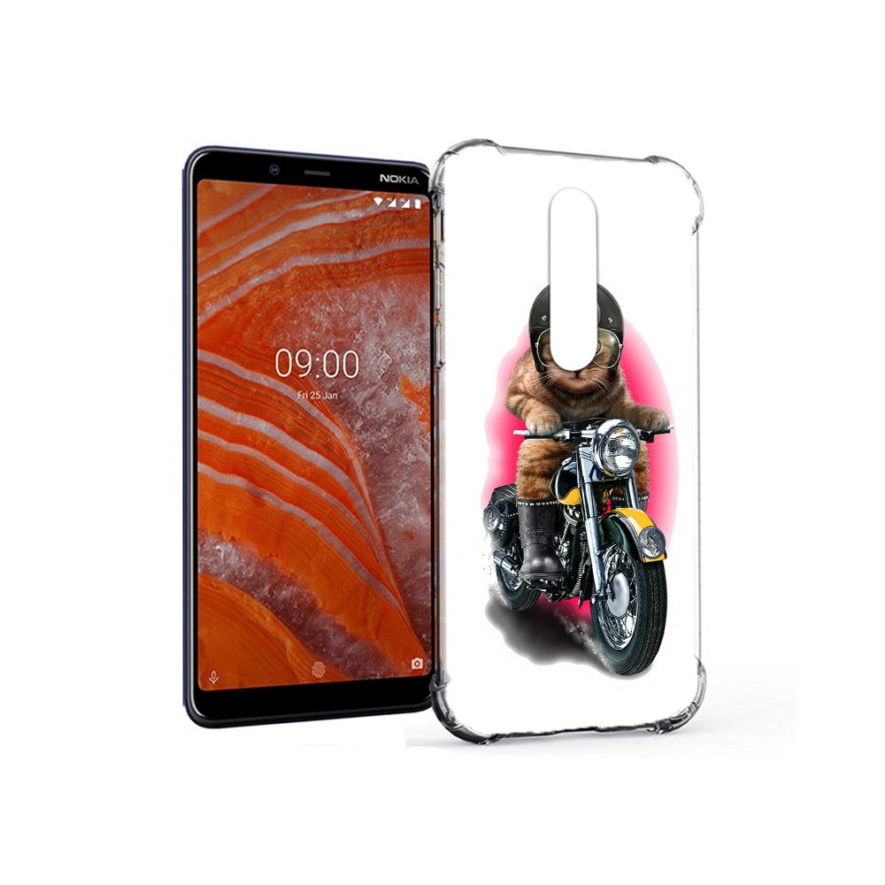 

Чехол MyPads Tocco для Nokia 3.1 Plus мото-кот (PT121397.96.485), Прозрачный, Tocco