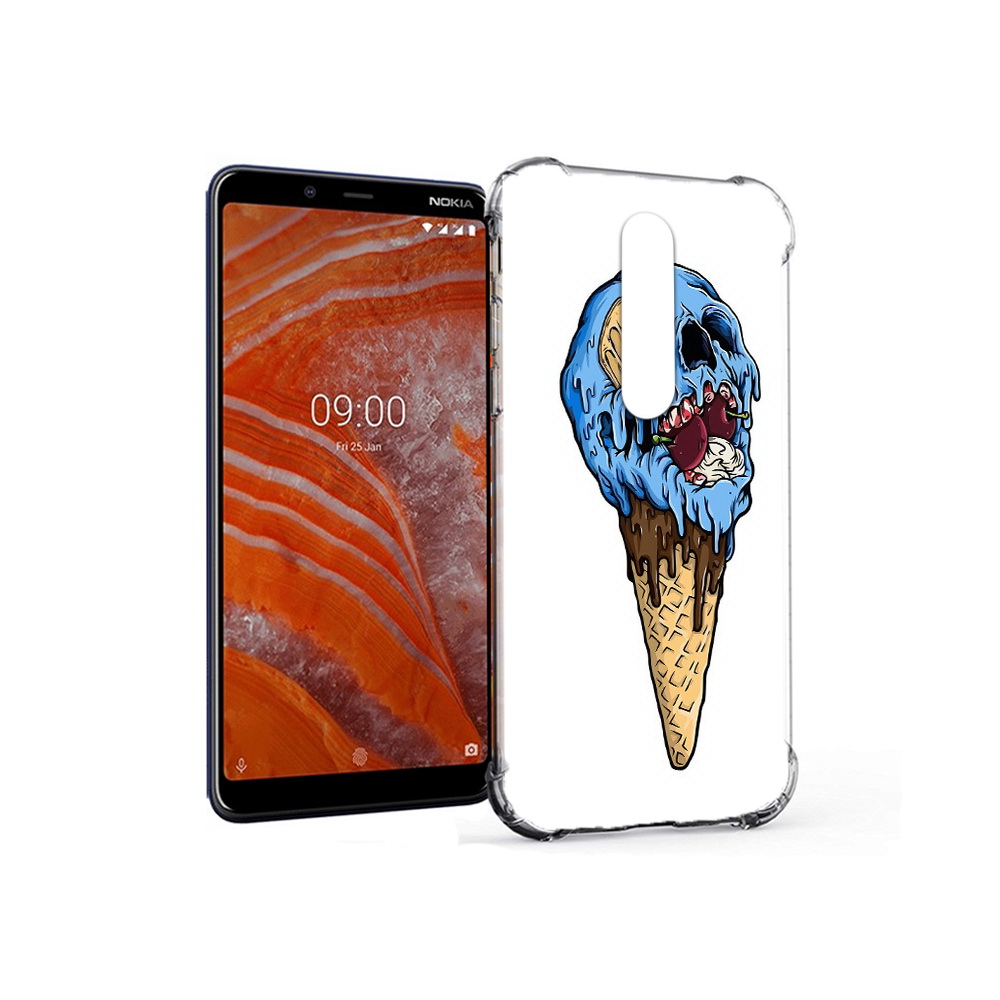 

Чехол MyPads Tocco для Nokia 3.1 Plus мороженное череп (PT121397.96.484), Прозрачный, Tocco