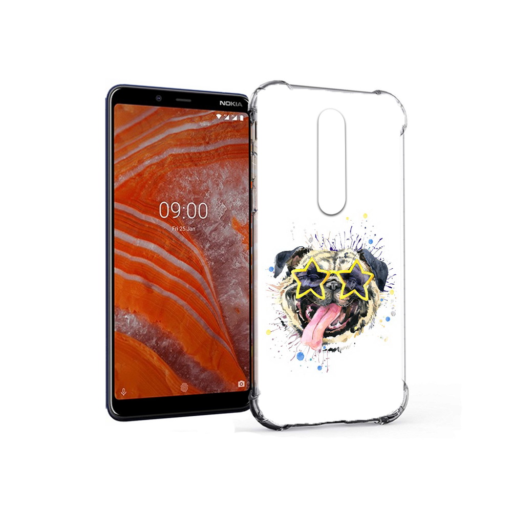 

Чехол MyPads Tocco для Nokia 3.1 Plus мопс боксер (PT121397.96.482), Прозрачный, Tocco