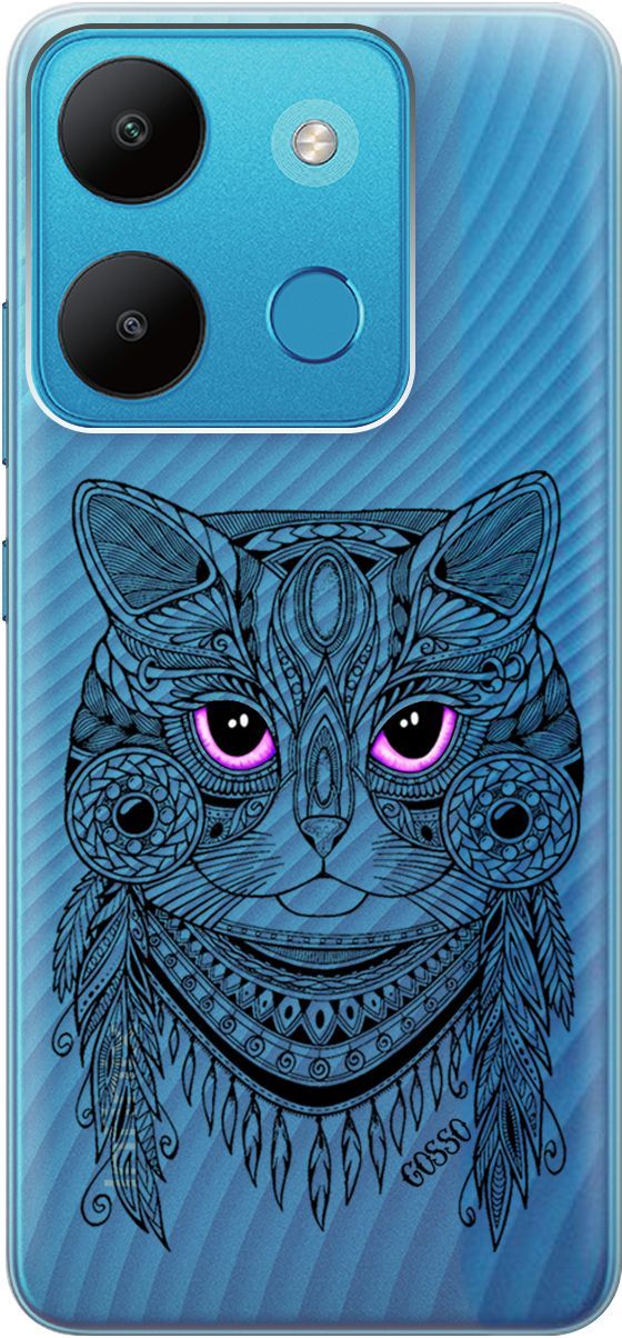 

Чехол на Infinix Smart 7/Tecno Spark Go 2023/Pop 7/Pop 7 Pro "Grand Cat" прозрачный, Прозрачный;фиолетовый, 158849