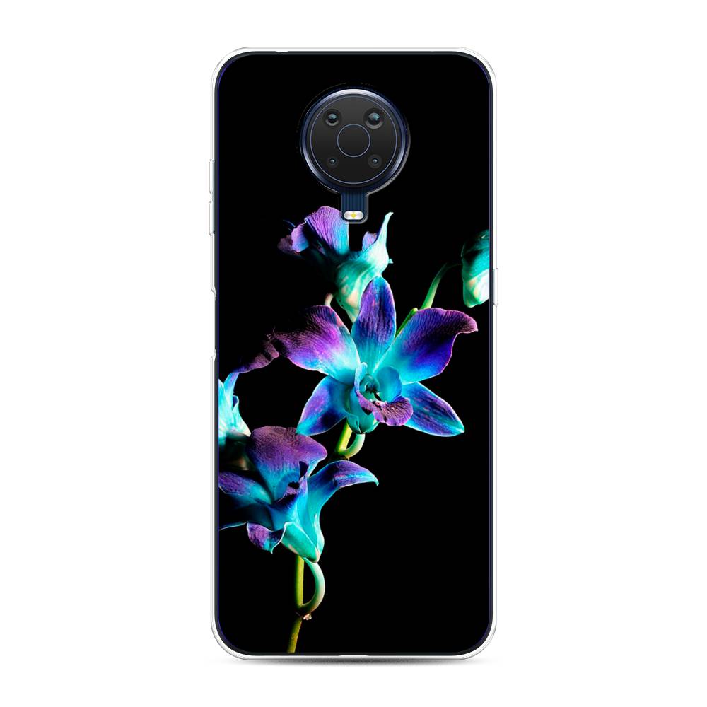 

Чехол Awog на Nokia G20 / Нокиа G20 "Синий цветок на черном", Черный;голубой;синий, 124150-8