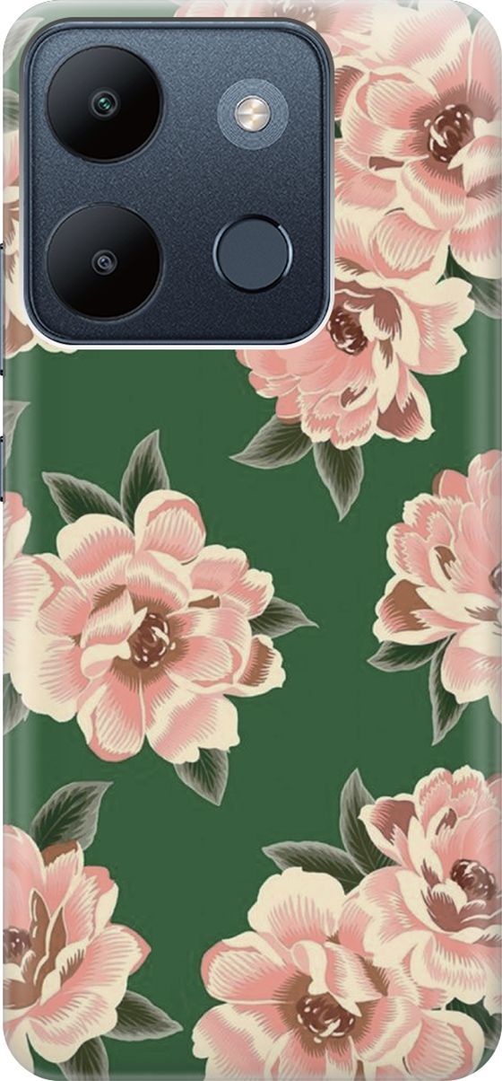 

Чехол на Infinix Smart 7/Tecno Spark Go 2023/Pop 7/Pop 7 Pro "Винтажные цвета", Зеленый;розовый, 158838