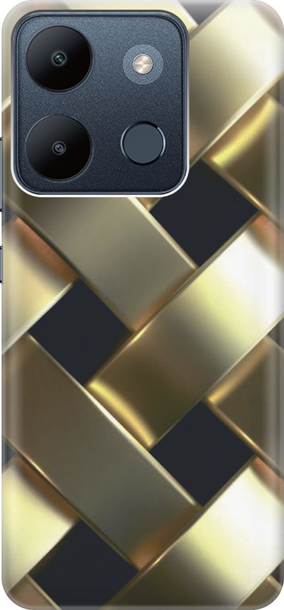 

Чехол на Infinix Smart 7/Tecno Spark Go 2023/Pop 7/Pop 7 Pro "Золотистое плетение", Золотистый;черный, 158848