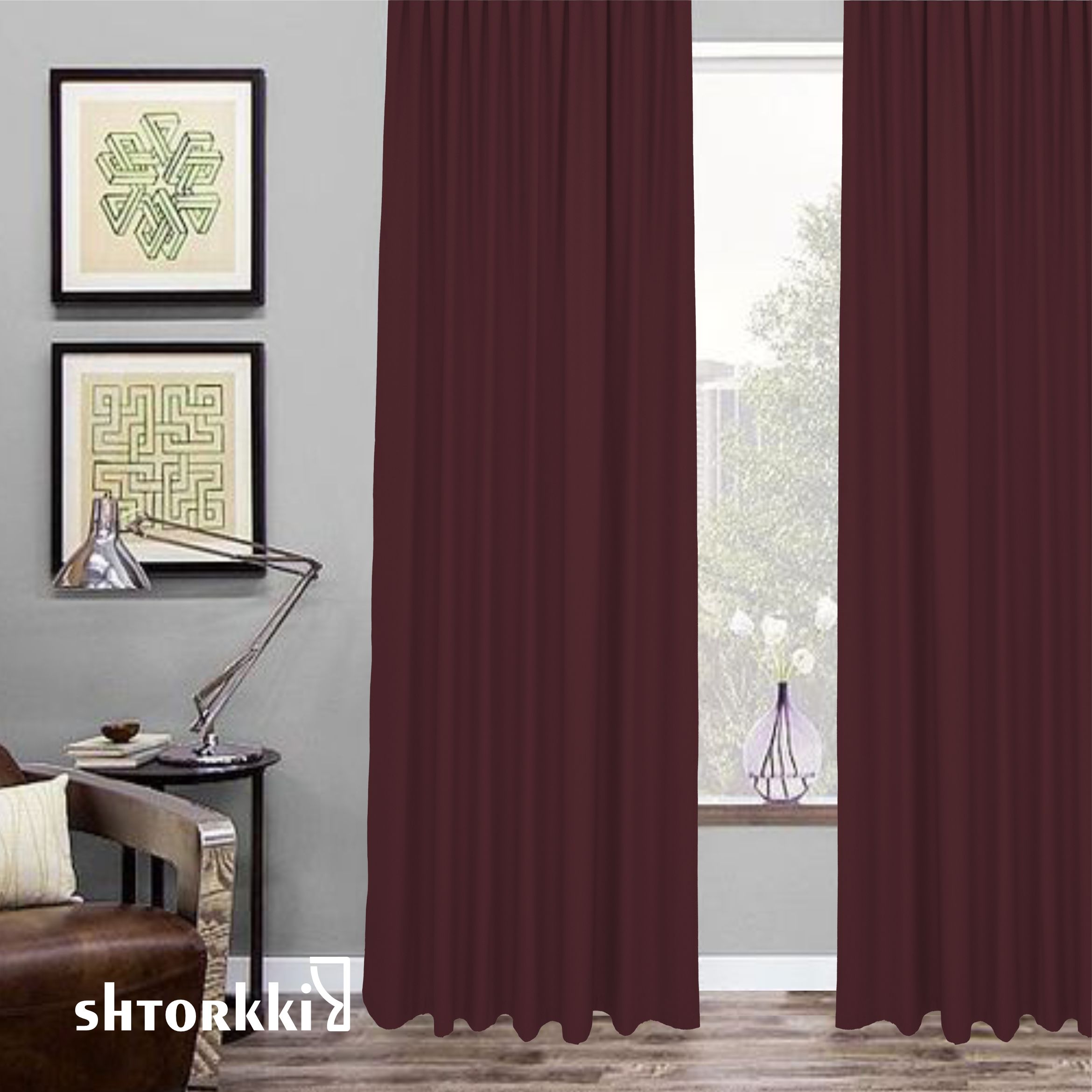 

Шторы shtorkki Burgundy 250х345 см интерьерные рогожка, IR-19